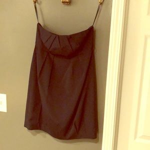 Strapless deep navy blue dress